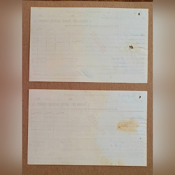 Virginia & Truckee railroad bill 1879 WASHOE ✪ FRANKTOWN ✪ qty 2 - Picture 2 of 2